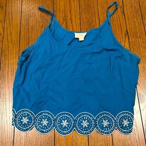 Blue Crop Top with Beading